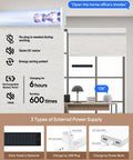 Premium Plug And Play Smart Motorized Blinds With Slick Remote App And Alexa Google Voice Control Total Blackout Rollers showing quiet DC motor and charging options.