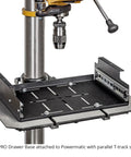 Dead Nuts Straight 36 By 36 Inch Drill Press Table Master System featuring DP-PRO Drawer Base on Powermatic