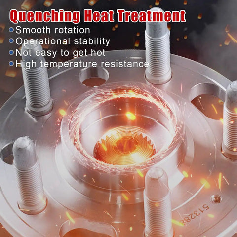 Quenching heat treatment process showing smooth rotation on a front wheel bearing hub assembly 513288 for Buick Regal, LaCrosse.