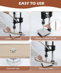 All-In-One Leather Craft Punch Kit With 9 Round Punches 1.5-6mm demonstrated punching and riveting leather piece