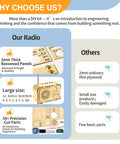 Totally Kid Friendly FM Radio Kit For Ages 8 To 13 Build A Working Radio With A DIY Wooden 3D Puzzle STEM Toy Safe Basswood Educational Science Kit For Kids 88 To 108 MHz, 3mm basswood parts