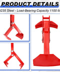 Heavy Duty Vertical Drum Lifter For 55 Gallon Steel Or Plastic Barrels Handles Up To 1100 Pounds with red clamp design and Q235 steel material.