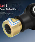 Outer Tie Rod End Set For Polaris UTVs RZR 570 800 900 And Ranger 400 425 500 570 700 800 900 1000 Ace Brutus HD GEM E2 E4 E6 EM1400 Built For Rugged Trails And Heavy Duty Steering Upgrade Real Tough Terrain Ready. Left outer tie rod end, LH thread, black housing with gold threaded end