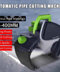 Rock Solid Portable Electric Pipe Cutting Machine With Five Adjustable Speeds For No Sweat Precision Work On Plastic And Metal Pipes Up To Four Hundred Millimeters, side view showcasing tool features and design.