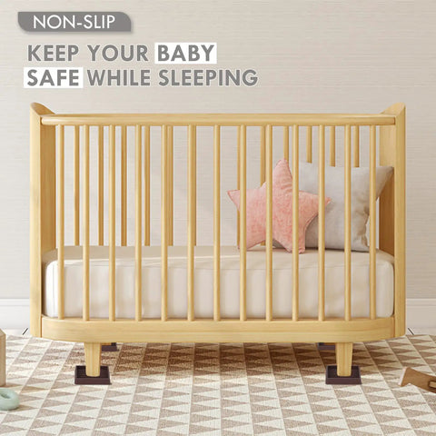 Wooden crib with 3 Inch Brown Rubber Caster Cups That Grip Like Crazy For Beds Couches Desks And Tables Non Slip Furniture Pads
