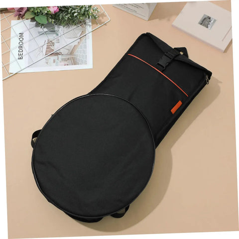 Heavy Duty Waterproof Dumb Drum Storage Bag Premium Oxford Percussion Hauler With Slick Weather Block Padding For Jam Sessions And Gig Day Packing Always Keeps Your Gear Safe, flat view with padded sections.