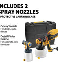 FLEXiO 590 Handheld HVLP Paint Sprayer with Two Nozzles iSpray and Detail Finish, includes carrying case.