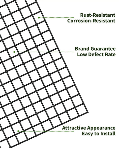 Heavy Duty Black Hardware Cloth 1/2 Inch X 36 Inches By 100 Feet 19 Gauge Galvanized Steel Wire Mesh showing rust-resistant features.