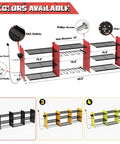 Power Tool Organizer Wall Mount With Charging Station For Your Garage With Customizable 15 Inch Shelves 8 Drill Holders 4 Pegboard Hooks Six And A Half Feet Power Strip Heavy Duty Garage Organizer A Must Have Gift For DIY Fans diagram with dimensions.
