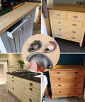 10 Pack Cup Pulls Cabinet Hardware 3.23 By 1.38 Inches With 2.56 Inch Center To Center Holes Brushed Red Copper installed on furniture