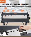 Box And Pan Brake 24 Inch Portable Metal Bender with 0 to 135 Degree Bending Handles, showing finger adjustment for complex sheet metal bends.