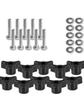 10 Piece T Track Knob Kit With 1/4-20 Hex Bolts And Washers For Woodworking Jigs And Fixtures, Through Hole Knobs