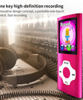 Portable MP3 Player With 1.8 Inch LCD Screen Video And Voice Recording FM Radio Ebook And Photo Viewer Expandable To 64GB Pink on audio equipment background