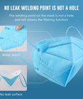 KN95 Face Mask Pack Of 25 With Five Layer Filtration For Over 95 Percent PM25 And Air Pollution Protection, blue color