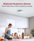 Hardwired Smoke Detector And Carbon Monoxide Alarm Combo 3 Pack With Ten Year Sealed Battery Photoelectric Detection for kitchen use, reducing false alarms.