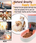 Reliable Gravity Dog Food Dispenser Automatic Cat Feeder With One Gallon Capacity For Small Medium Dogs And Cats Pink Siphon Kibble Station with pets and kibble.