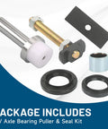 Toyota Axle Seal Installer Kit For 8 Inch Clamshell Needle Bearing Removal And Bushing Install Tool components displayed