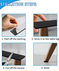 Installation steps for Premium Thick Furniture Pads 12 Piece Kit featuring heavy duty self adhesive non slip grippers.
