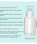 Bottle specifications for Four Head Electric Bottling Machine For Honey Milk And Water With Zero Hassle Digital Control.