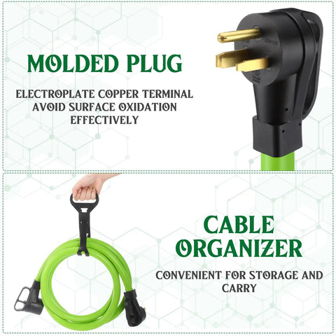 Heavy Duty 20 Ft Welder Extension Cord 50 Amp 6 AWG NEMA 6 50P To 6 50R 250V Welding Cable ETL Listed Low Voltage Drop Ideal For Continuous Duty Machines And Heavy Welders, molded plug and cable organizer