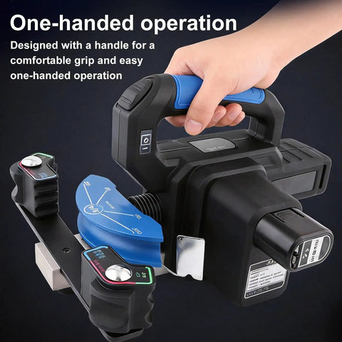 Heavy Duty Electric Copper Pipe Bender 7-In-1 Size Selector with one-handed operation handle and control panel for easy bending.