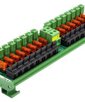 16 Channel Power Distribution Module With Rocker Switch And Fused Pluggable Side Wiring Terminal Block DIN Rail And Screw Mount Supports 5 To 32V DC And Up To 52 Amps Dual Input Terminal Block For Easy Install Wiring