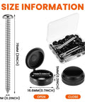 24 Set 3 Inch Shutter Fasteners With Black Vinyl Caps, Stainless Steel 304 Exterior Window Hardware shown with size details