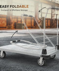 Beefy 3000 Lbs Capacity Foldable Push Cart Dolly Moving Platform Hand Truck Heavy Duty Space Saving Collapsible Swivel Flatbed Wagon For Furniture And Luggage Lifting, foldable metal platform with 4 wheels