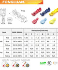 120 Piece T Tap Quick Splice Wire Connectors All In One Set For 24 To 10 Gauge Electrical Crimp Terminals color options chart