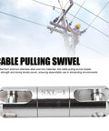 Tough As Nails One Ton Cable Pulling Swivel forged from solid stainless steel, detailed view, strong design for heavy wire lines.