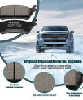 Ford F-150 Ceramic Front And Rear Brake Pad Kit With Hardware For 2012 2014 F-150 With 6 Lug Or 7 Lug Rotors And 2015 2020 F-150 Models With Manual Parking Brake D1414 D1602