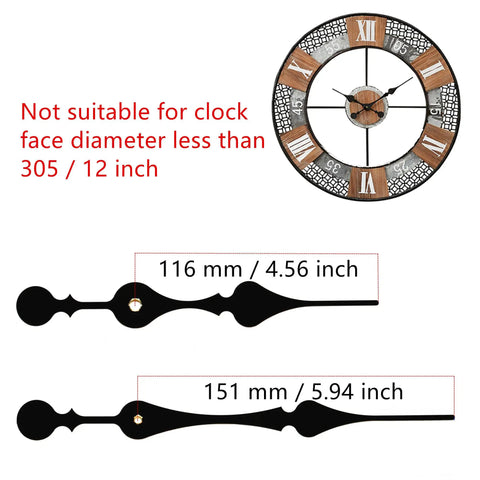 Quartz Wall Clock Movement Mechanism Replacement Kit For DIYers Repairs Silent Sweep Long Hour And Minute Hands Fits Dials Up To 40 Cm Diameter 2-6 mm Shaft Easy Install For Handy Home Crafters