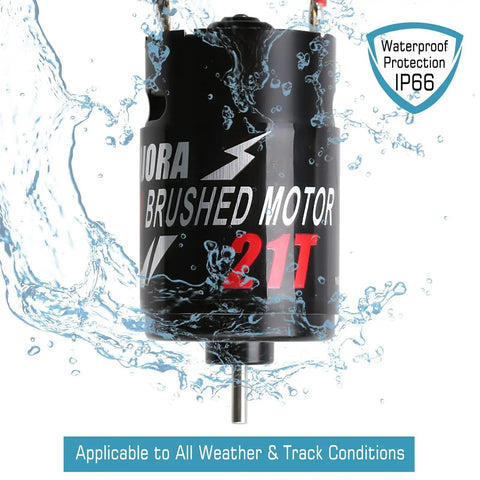 Budget Friendly Beefy Torque 21T Brushed Waterproof RC Motor for 1 10 Scale Crawlers and Boats in wet conditions