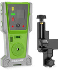 Laser Level Receiver With Pulse Mode For All Pro And Everyday Laser Levels, A Real Workhorse, Accurate Plus Or Minus One Seventeenth Inch, Up To 200 Ft Range, Green And Red Beams, Two Sided LED Prompt, Magnetic Mount, And Clamp Included, with clamp