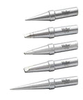 Genuine 5 Piece Soldering Tip Set For WE1010NA ETSET 5 Copper With Iron Plating showing different tip shapes.