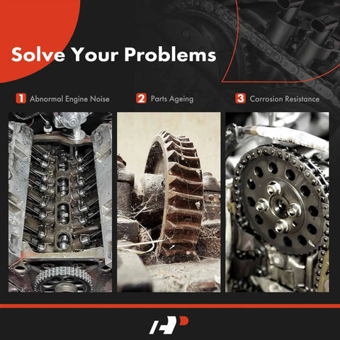 8 Piece Engine Timing Chain Kit With Sprocket And More For DOHC 1.5L 4 Cylinder Engines Fits Scion xA xB 2004 2006 Toyota Echo Prius 2004 2009 Yaris 2006 2015 Replacement, engine parts with corrosion, timing mechanism issues
