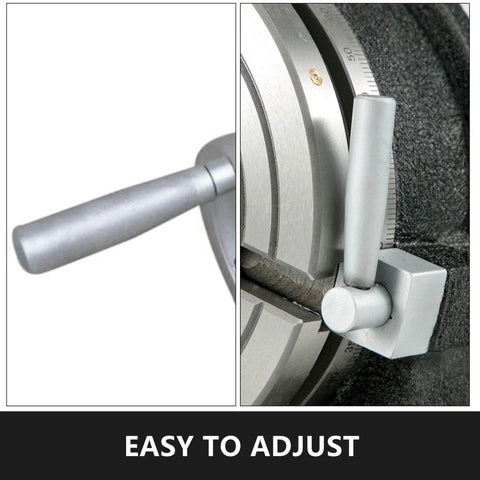 Close-up of adjustment lever on 8 Inch Rotary Table With Horizontal And Vertical Tilt For Precision Milling And Drilling, HV8 3MT Shank