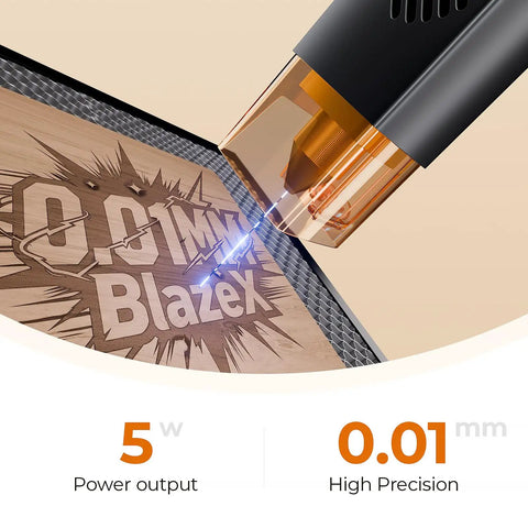5W Desktop Laser Engraver For Beginners With Ultra Precision 0.01mm Dope Cutter for wood engraving in progress on honeycomb bed.