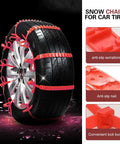 Hella Grippy Nylon Snow Chains For Passenger Car Tires, Auto Adjusting Traction Cable Set with multi groove serrated tread.