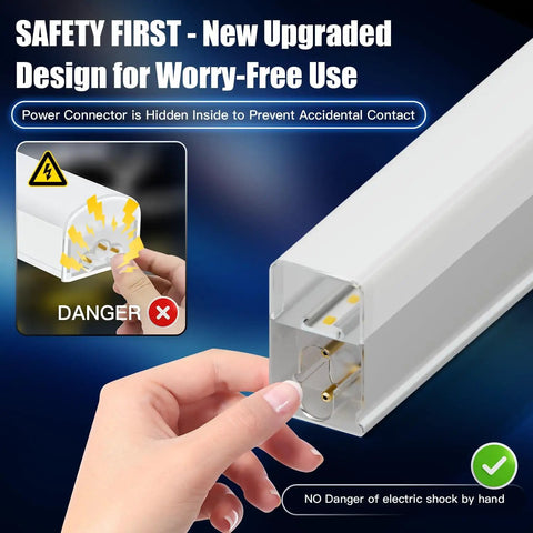 Hexagon LED Garage Lights 16 Pack 128W Ultra Bright 12800LM 6500K Ceiling Shop Light safety feature diagram