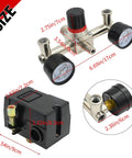 Yellow Bottom Air Compressor Pressure Switch Regulator Kit With Gauge 90 To 120 PSI Connector for Industrial and DIY use