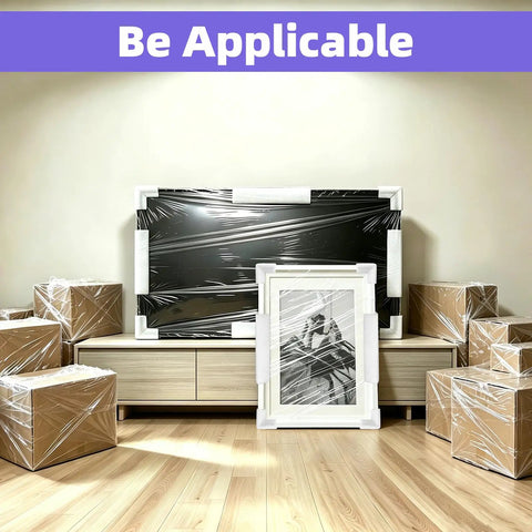 Thickened Foam Corner Protectors Kit With 24 Corner Pads And 8 Foam Strips Plus Roll Stretch Film on TV and picture frames