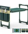 2In1 Garden Kneeler And Seat With Tool Bag, Heavy Duty Folding Stool Supports Up To 350 Lbs, Space Saving Design For Easy Gardening, Great Gift For Women And Seniors, Dark Green