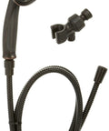 Five Spray Handheld Shower Head With Hose In Venetian Bronze For A No Fuss Install And A Seriously Powerful Full Body Spray Includes Flexible Hose Lifetime Limited Warranty, showing shower head and hose.