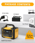 1000W Portable Power Station with 1024Wh LiFePO4 Battery and 2000W Peak, shown with accessories and user manual.