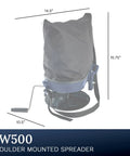 Shoulder Mounted Spreader For Fertilizer And Grass Seed For Lawns And Small Gardens Heavy Duty Gearbox For Smooth Operation