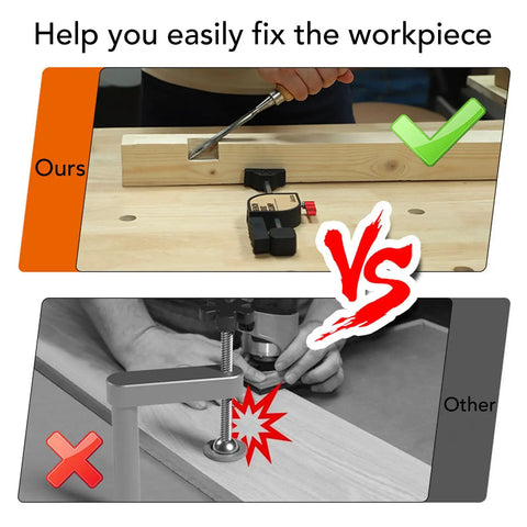Comparison of Two Piece Bench Clamp Kit For Woodworking With Non Slip Jaws And Scratch Resistant Pads for secure clamping.