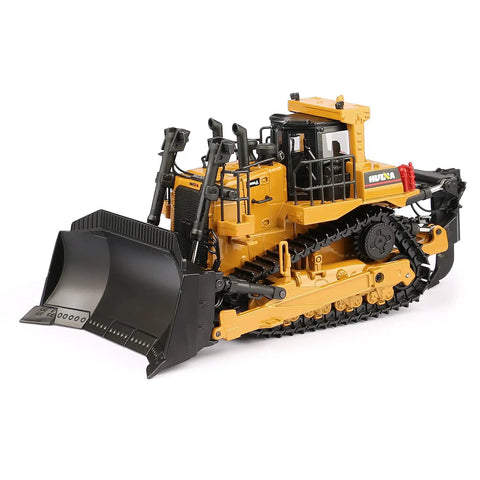 One Fifty Scale Diecast Metal Dozer Toy With Tilt Blade And Working Tracks detailed side view