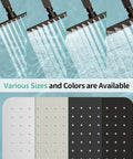 Big Ol 16 Inch Square Stainless Steel Rain Shower Head With High Pressure, color and flow variations, modern bathroom design
