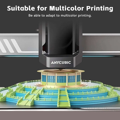 3D printer with multicolor model, showcasing the 2 Pack All Metal Hotend Replacement for Kobra 3 and Kobra 3 V2 Combo 3D Printers